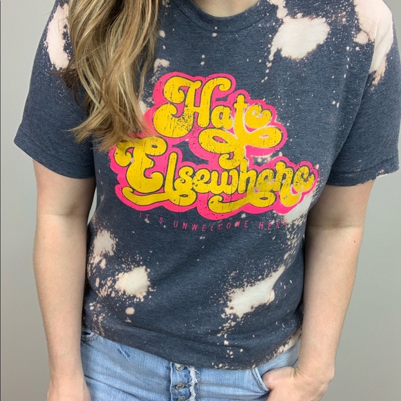 Tops - Hate Elsewhere Bleached Graphic Tee